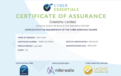 Crestchic gets ‘Cyber Essentials’ certified